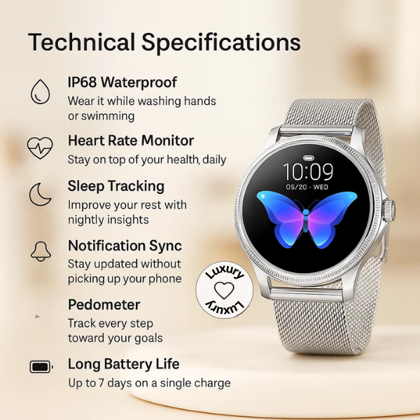 Luxury Galaxy Smart Watches Women K10