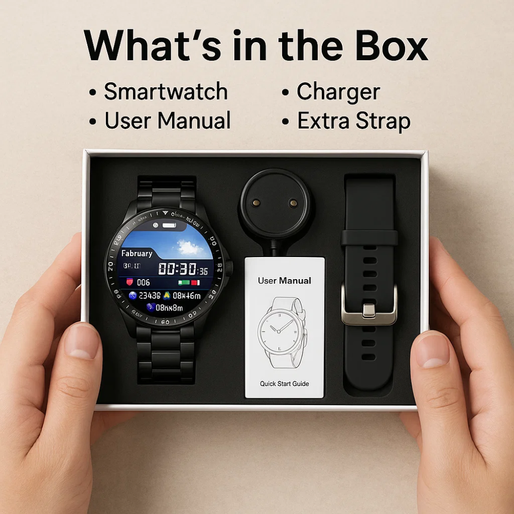 Diabetes Smartwatch with Glucose Monitoring – Non-Invasive Blood Sugar Tester for Health & Fitness