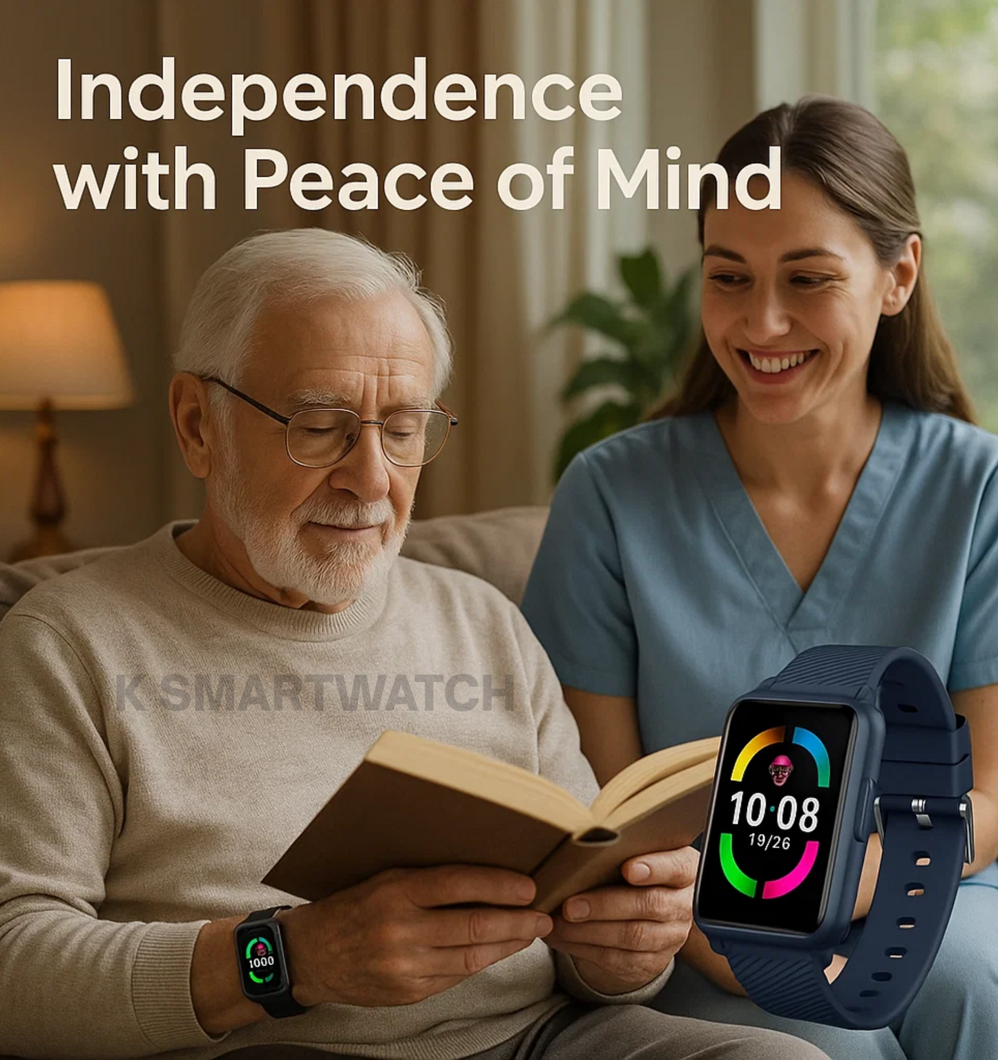 Fall Detection Watch for Seniors - 4G Medical Alarm with GPS & SOS Smart Watch