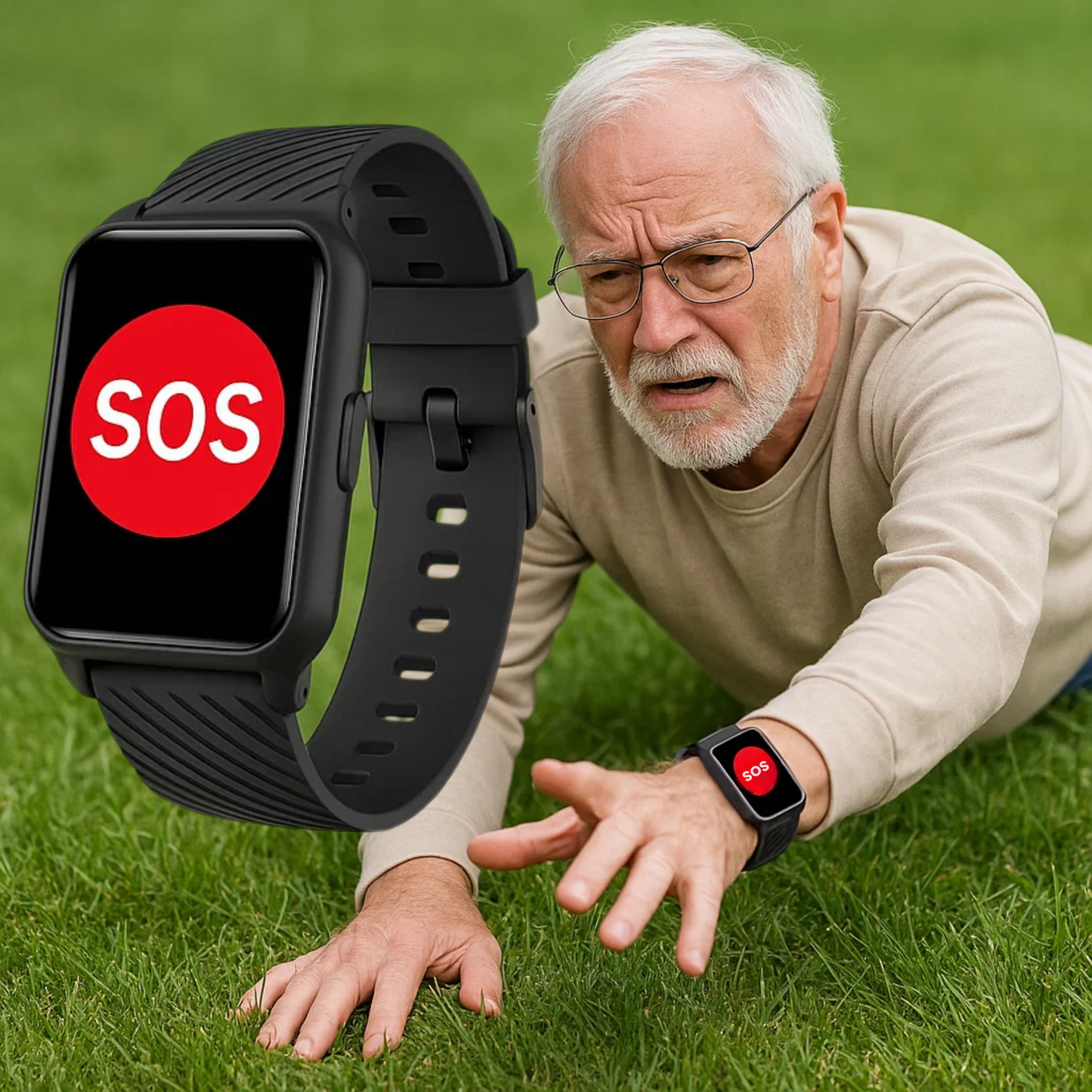 Fall Detection Watch for Seniors - 4G Medical Alarm with GPS & SOS Smart Watch