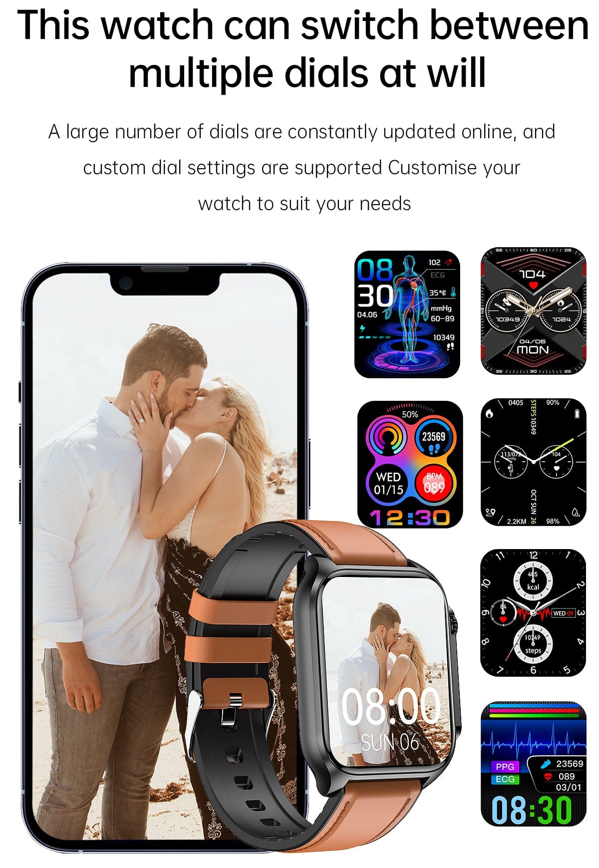 Vitality Smart Watch - Health and Fit Tracker All-In-One Monitoring Waterproof