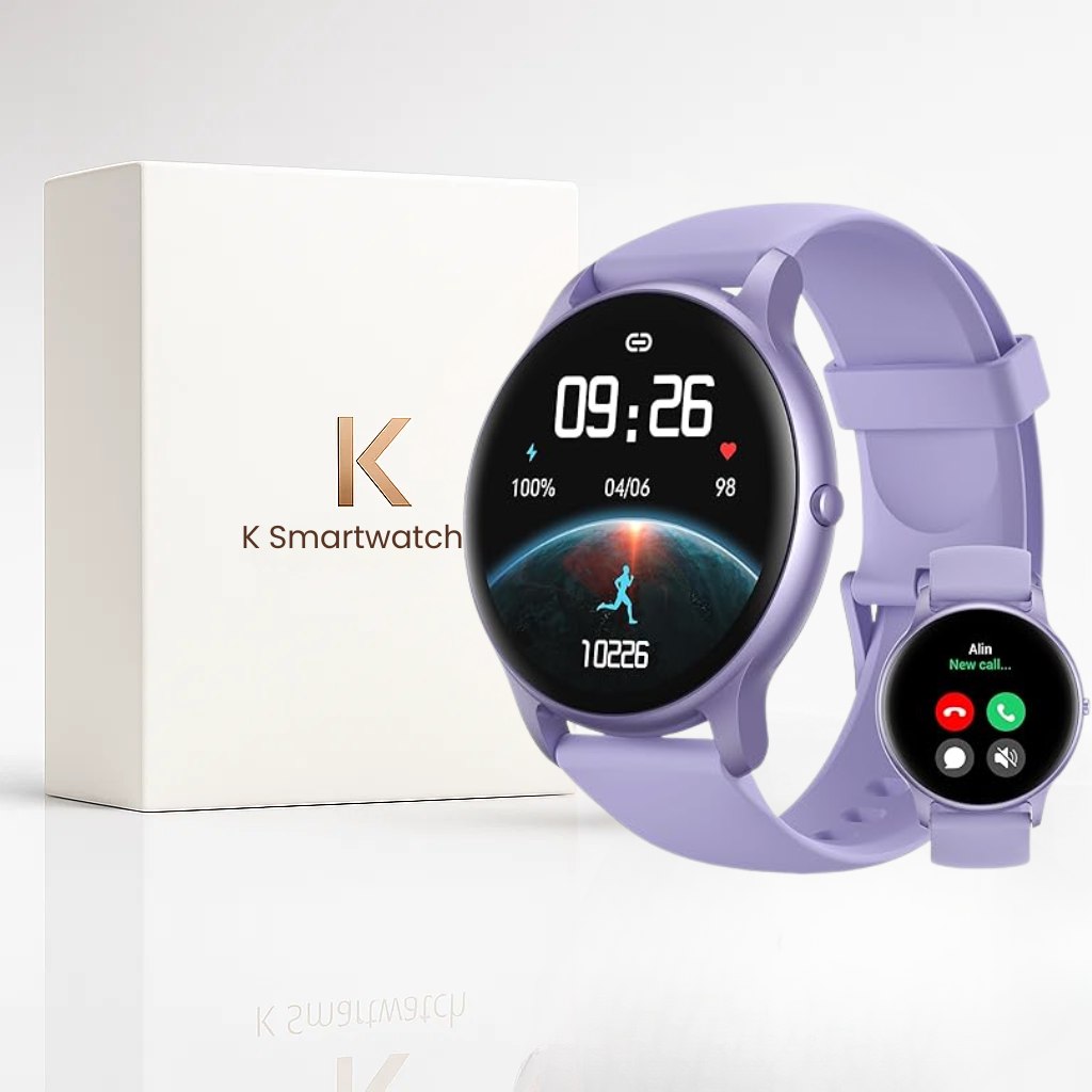 Best Smartwatch for Women UK – Eterna Gold Smart Watch with Bluetooth Calls, Long Battery Life, Fitness & Health Tracker, Waterproof Android iOS