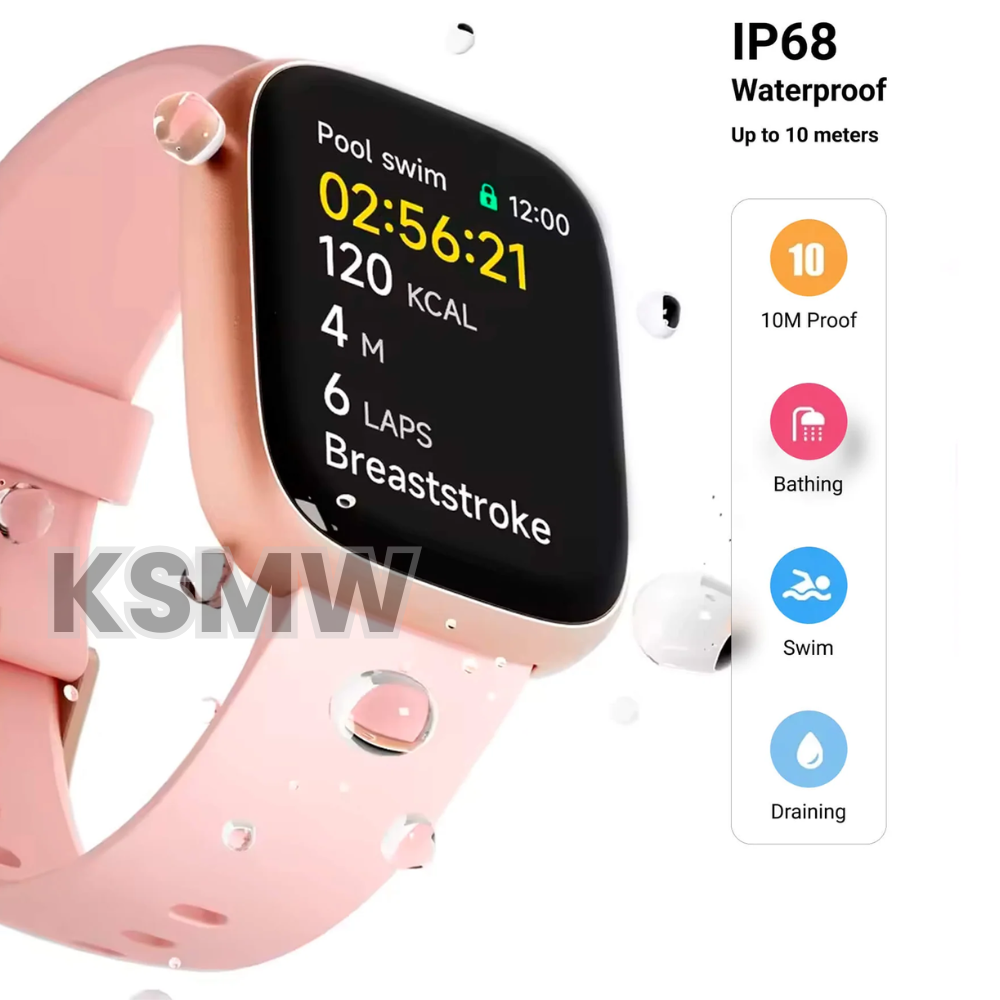 Women’s Step Counter Watch – Smart Watch with 1.85" Large Face, Bluetooth Calling, Blood Pressure & Heart Rate Monitor, Waterproof, Long Battery Life