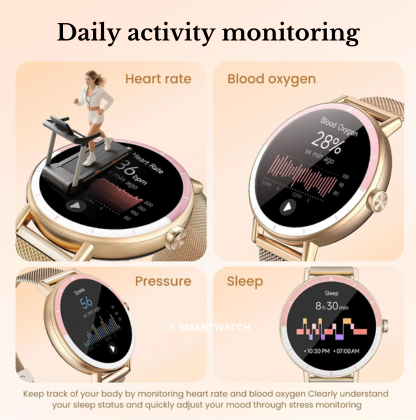 Luxe Galaxy Smartwatch for Women | Stainless Steel Smartwatch | Rose Gold/Silver