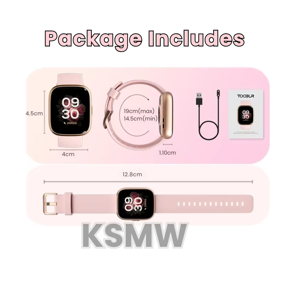 Women’s Step Counter Watch – Smart Watch with 1.85" Large Face, Bluetooth Calling, Blood Pressure & Heart Rate Monitor, Waterproof, Long Battery Life