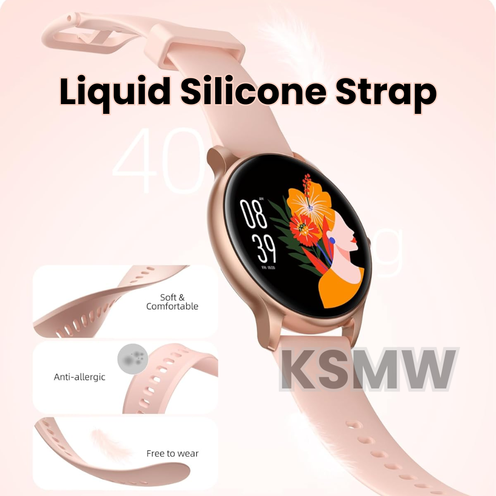 Best Smartwatch for Women UK – Eterna Gold Smart Watch with Bluetooth Calls, Long Battery Life, Fitness & Health Tracker, Waterproof Android iOS