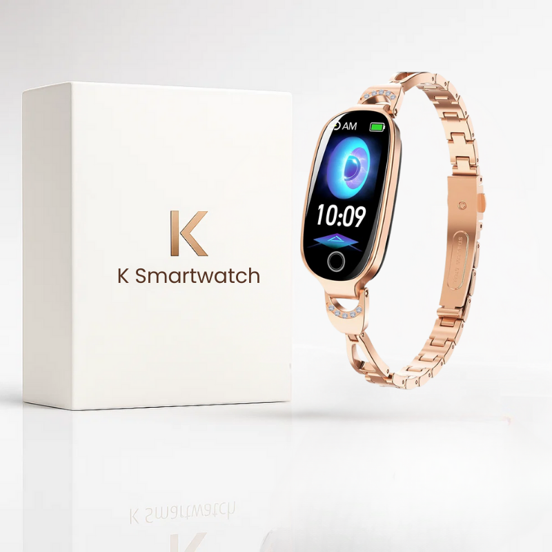 Women’s Small Smart Watch – Elegant 1.1" Sleek Smartwatch with Stainless Steel Band, Health & Fitness Tracking, Notifications, Long Battery Life, Android iOS