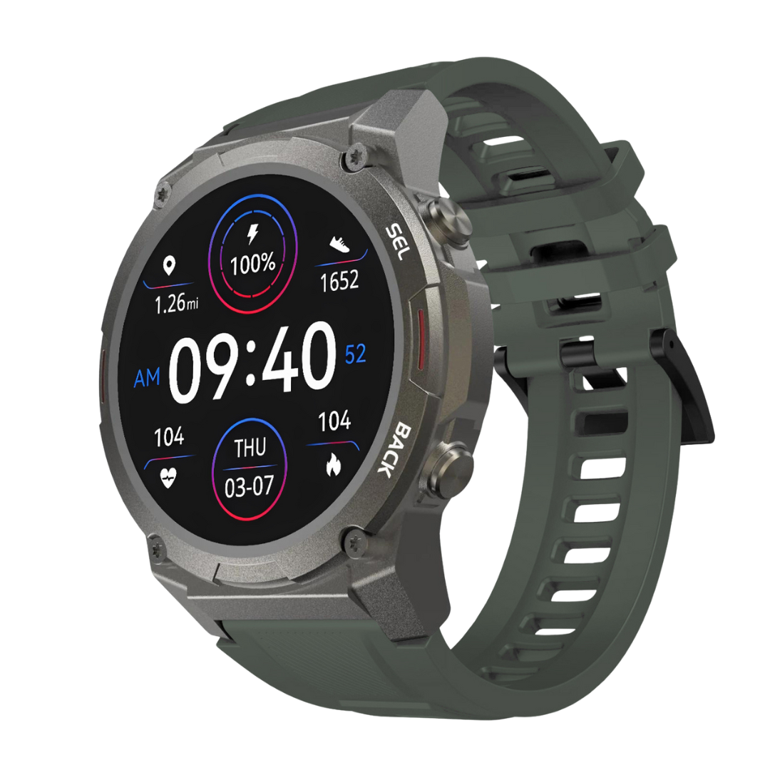 Rugged Fitness Tracker Smartwatch | Waterproof, Heart Rate Monitor & GPS for Outdoor Activities