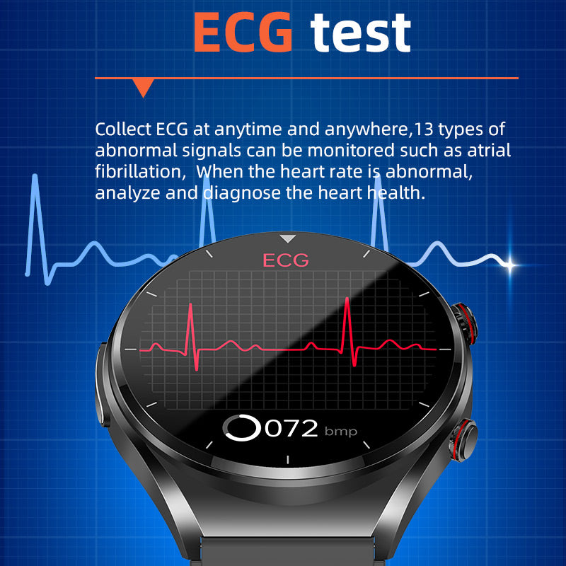 Blood Sugar & Blood Pressure Monitor Smartwatch | ECG, HRV & Heart Rate Tracking for Health Management
