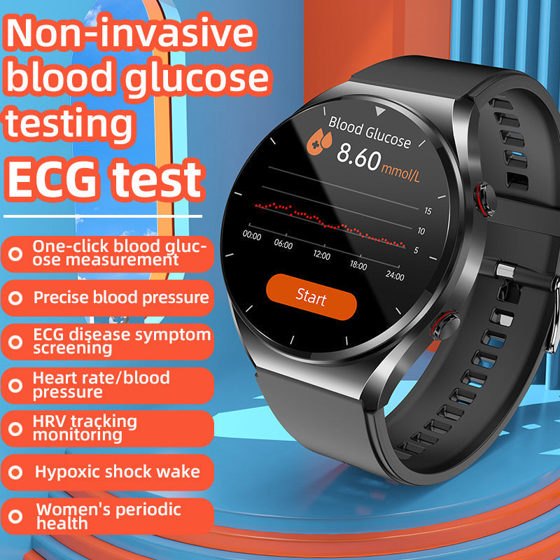 Blood Sugar & Blood Pressure Monitor Smartwatch | ECG, HRV & Heart Rate Tracking for Health Management