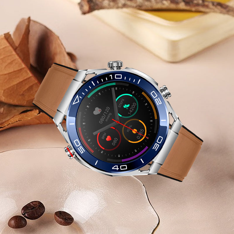 Health Smartwatch with Blood Glucose, ECG, and Heart Rate Monitoring