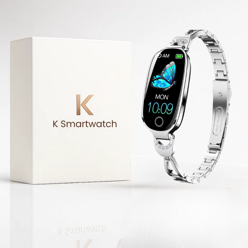 Women’s Small Smart Watch – Elegant 1.1" Sleek Smartwatch with Stainless Steel Band, Health & Fitness Tracking, Notifications, Long Battery Life, Android iOS