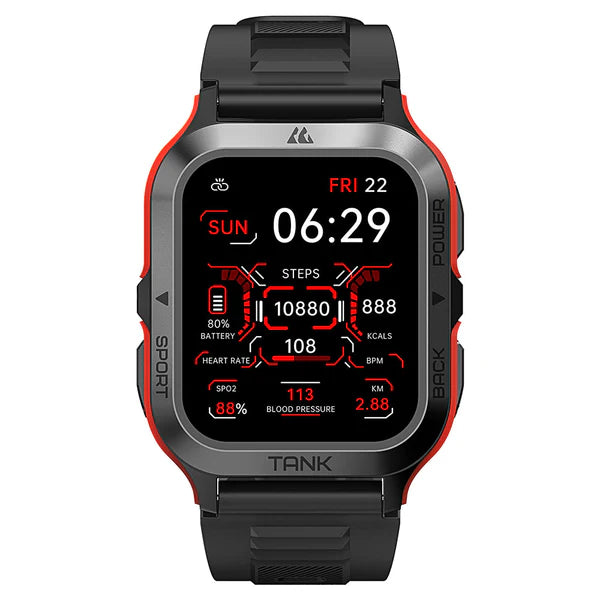 PROTANK S4 - Smartwatch with Fitness Tracker, Heart Rate Monitor, GPS, and Waterproof Design for Sports and Daily Use