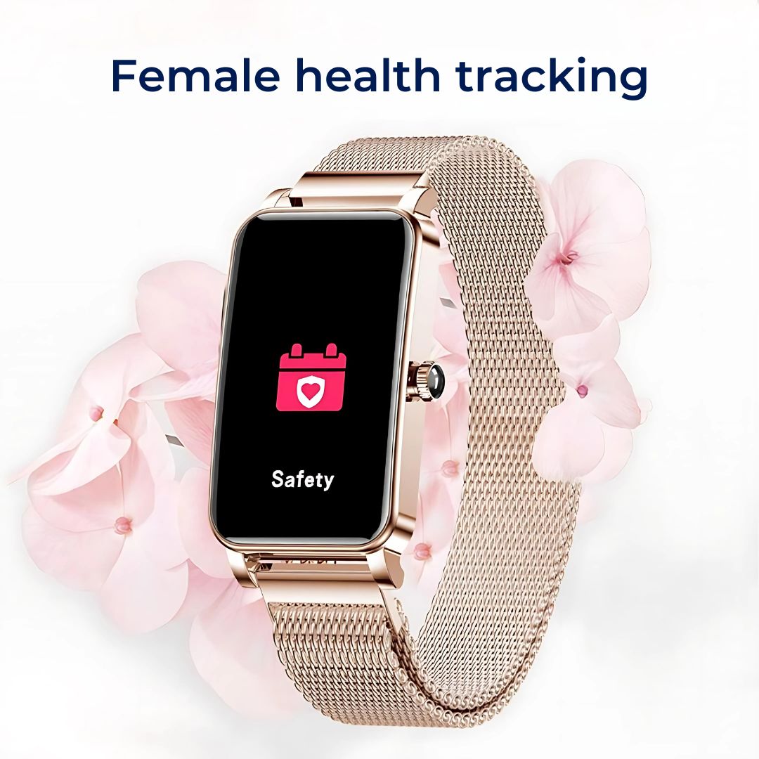 Ladies Smart Health Watch – Heart Rate, BP & Fitness Tracking with Elegant Slim Design