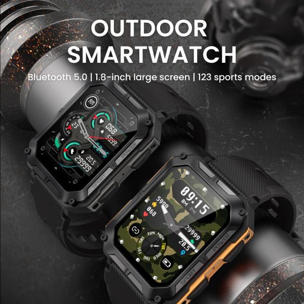 Titan Force Pro - Smart Fitness Tracker Smartwatch with Heart Rate Monitor, GPS, and Waterproof Design for Outdoor Activities and Daily Use