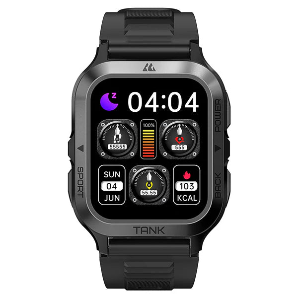 PROTANK S4 - Smartwatch with Fitness Tracker, Heart Rate Monitor, GPS, and Waterproof Design for Sports and Daily Use