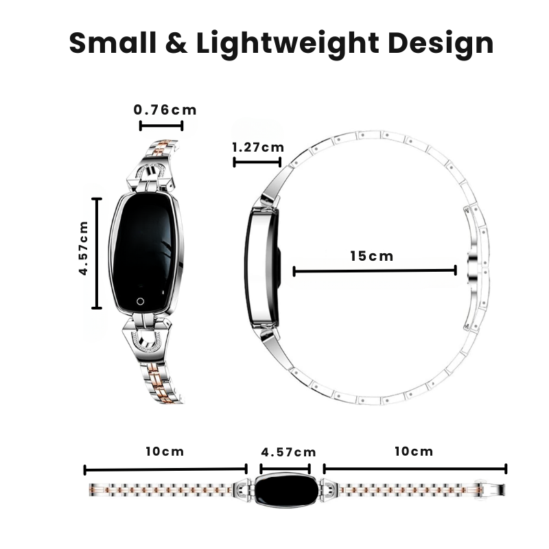 Women’s Small Smart Watch – Elegant 1.1" Sleek Smartwatch with Stainless Steel Band, Health & Fitness Tracking, Notifications, Long Battery Life, Android iOS