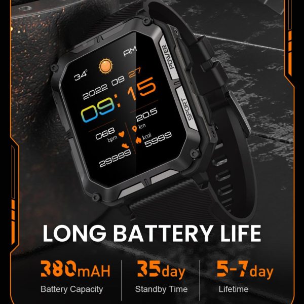 Titan Force Pro - Smart Fitness Tracker Smartwatch with Heart Rate Monitor, GPS, and Waterproof Design for Outdoor Activities and Daily Use