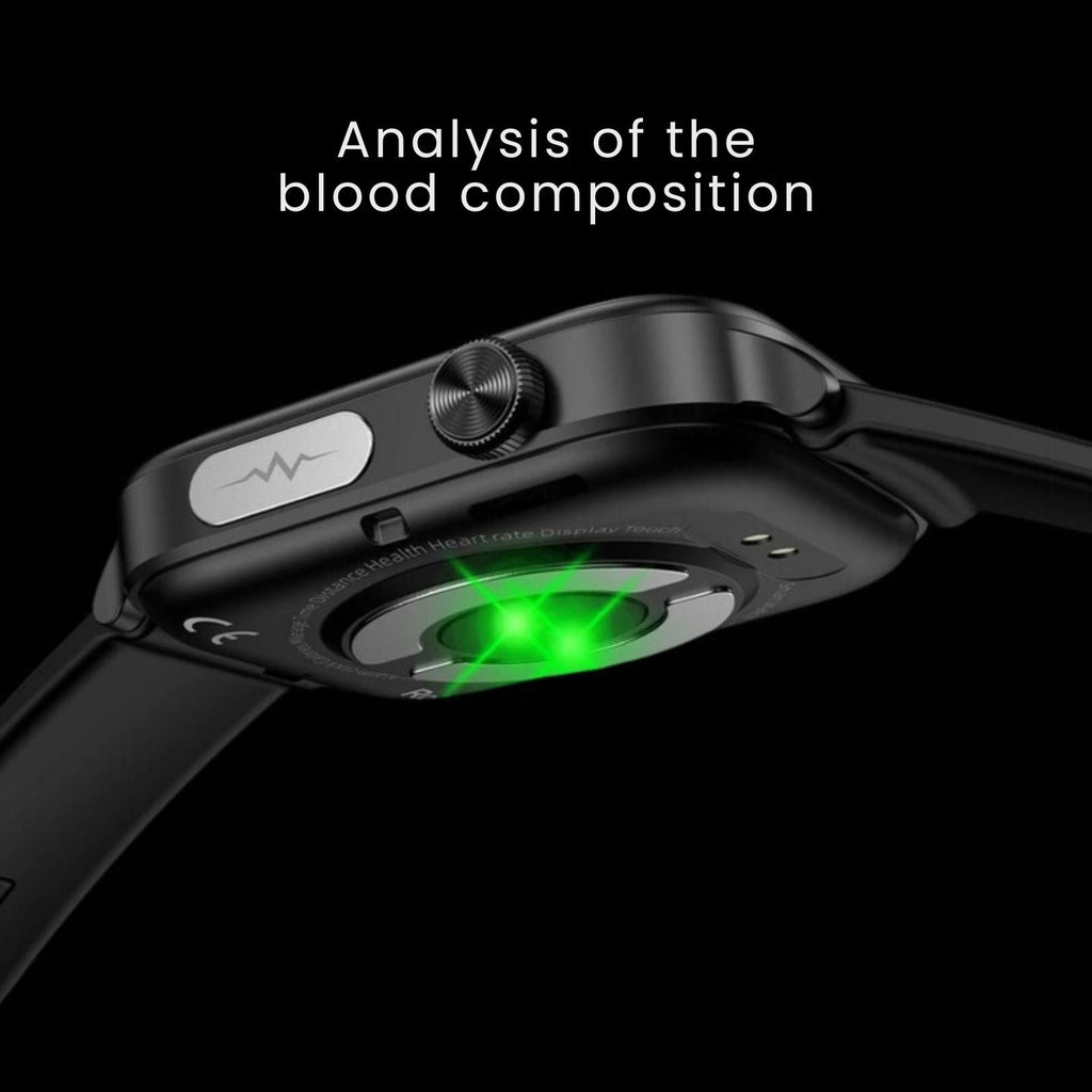 GlucoSafe SOS Smartwatch | Needle-Free Blood Glucose Monitoring & Fall Detection for Health Tracking and Emergency Assistance