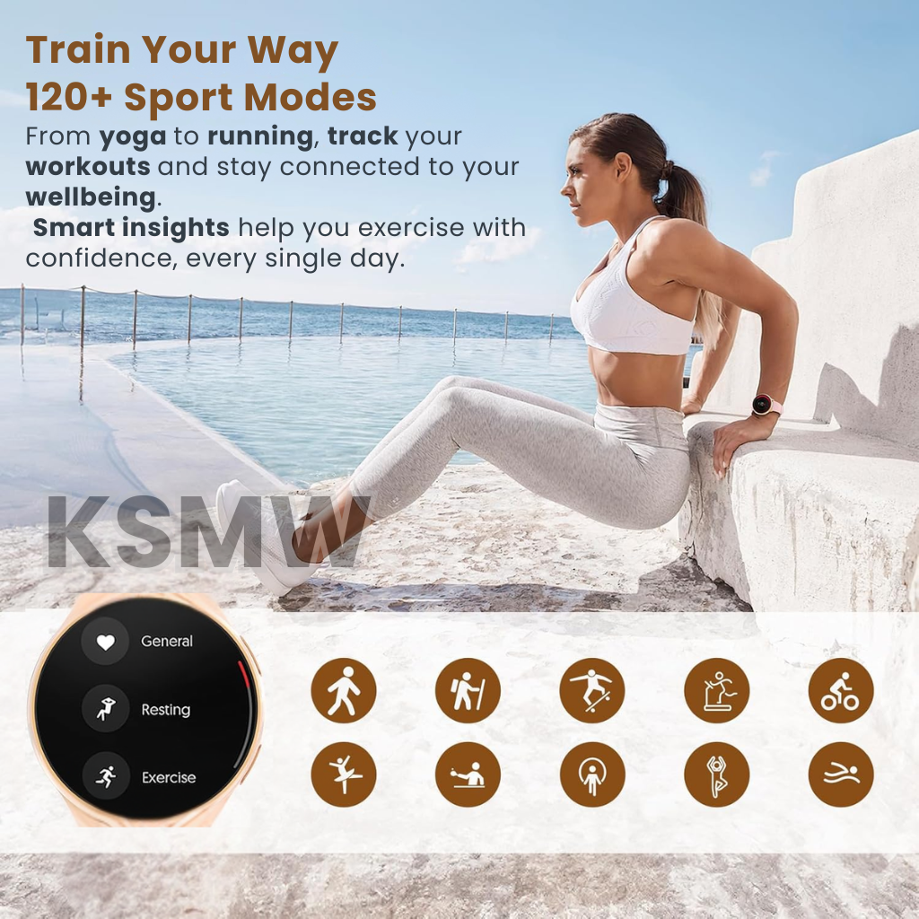 Women’s Smart Watch Sale – Best Budget Smartwatch with Bluetooth Calls, Health & Fitness Tracking, 120+ Sports Modes, Waterproof, 7–10 Day Battery Android iOS