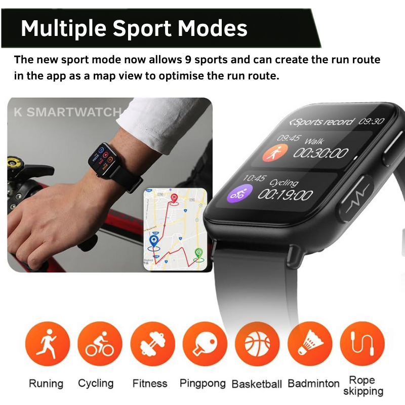 ECG Smartwatch with Blood Pressure Tracking – Designed for Active Living
