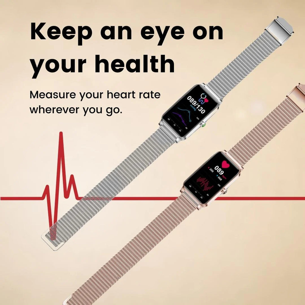 Aura Elegance Women's Smartwatch | IP68 Waterproof, Health Monitoring & Stylish Design | Ladies Exercise Watches