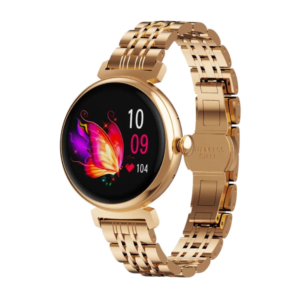 Elegant Smart Watch Metal Strap Women's – 1.04" AMOLED Smartwatch with Bluetooth Call & Health Monitoring
