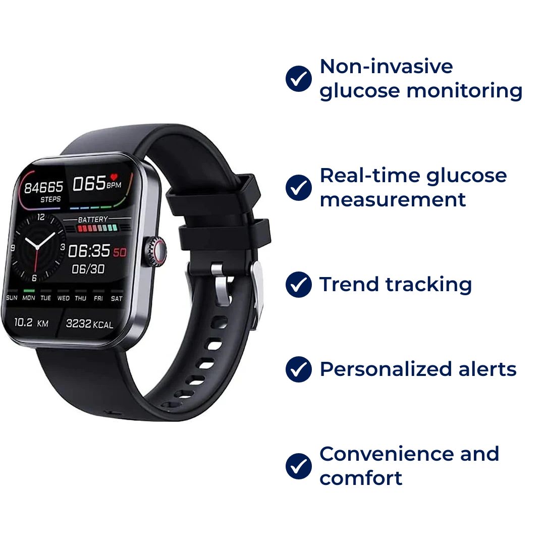 Non-Invasive Blood Glucose Smartwatch with Real-Time Monitoring, Trend Tracking and Personalised Alerts