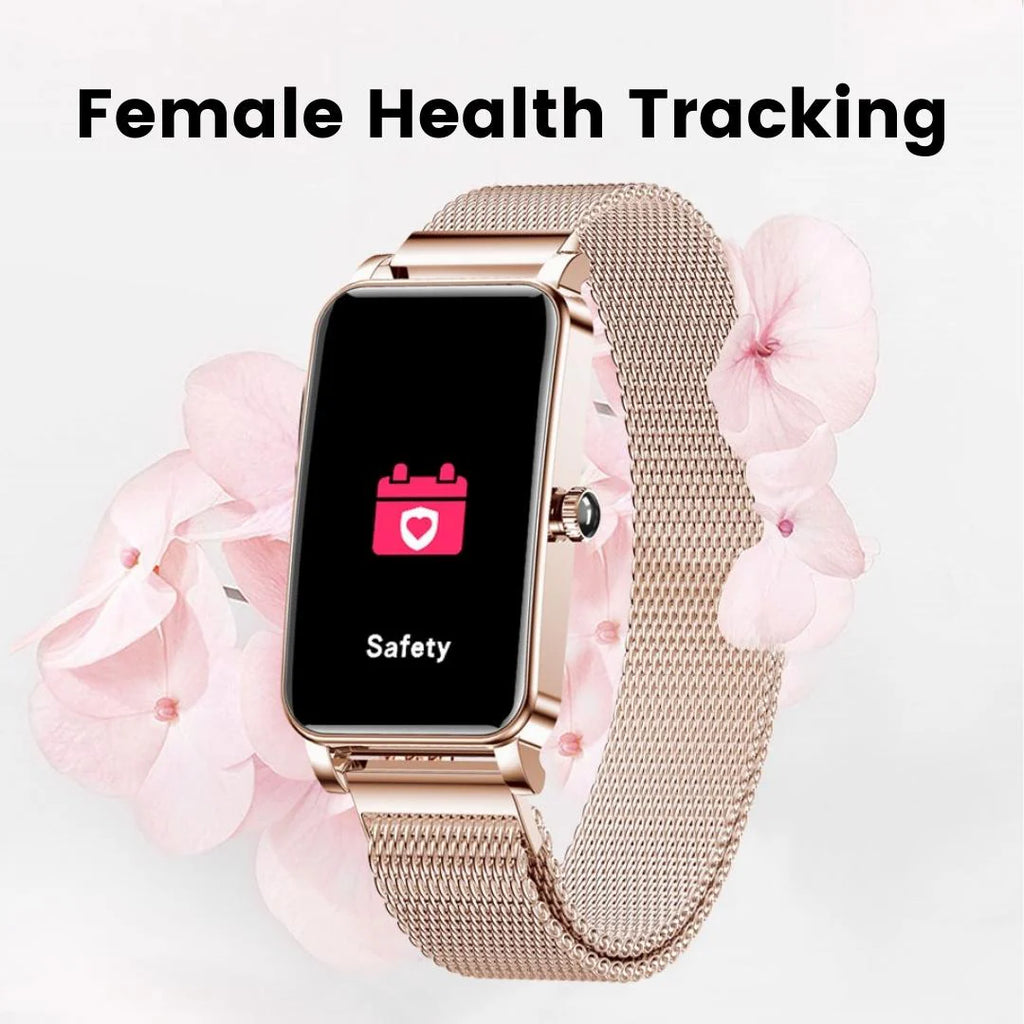 Aura Elegance Women's Smartwatch | IP68 Waterproof, Health Monitoring & Stylish Design | Ladies Exercise Watches