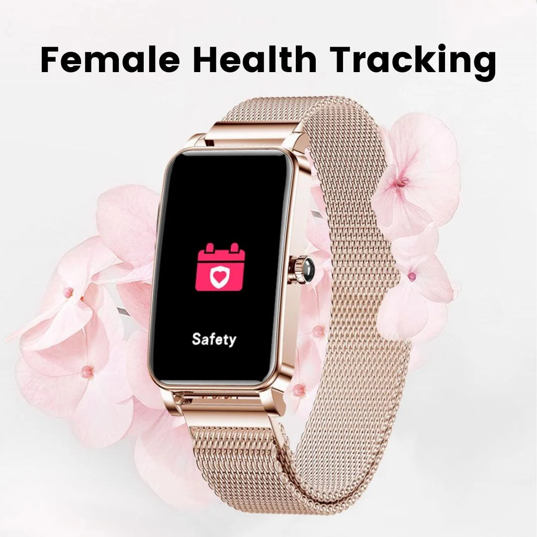 Aura Elegance Women's Smartwatch | IP68 Waterproof, Health Monitoring & Stylish Design | Ladies Exercise Watches