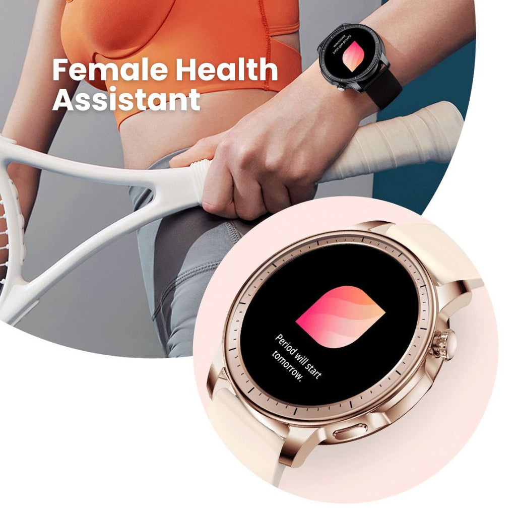 S25 2-in-1 Smartwatch | Gold Strap, AMOLED Display & Health Monitoring for Active Women