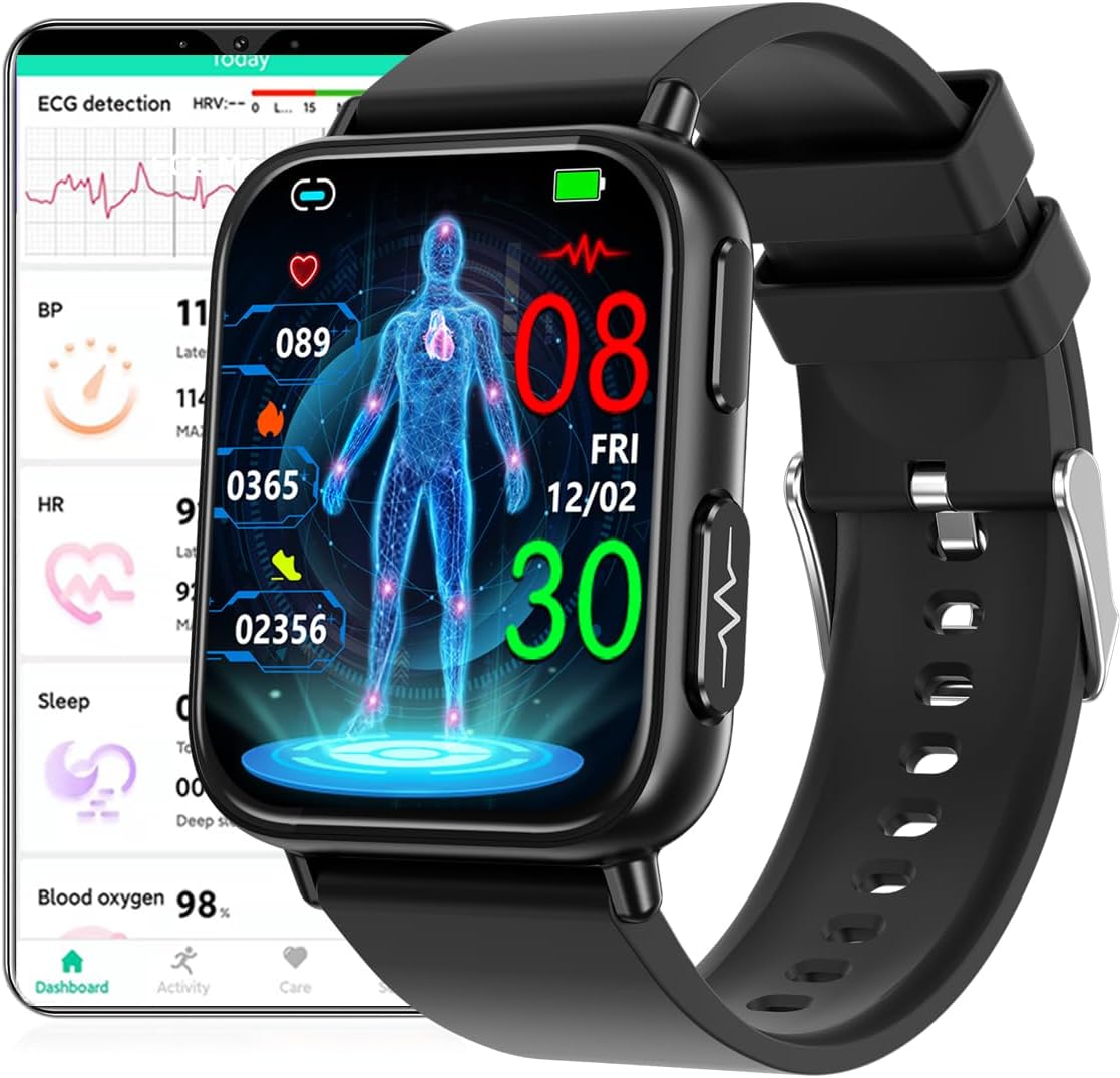 ECG Smartwatch with Blood Pressure Tracking – Designed for Active Living