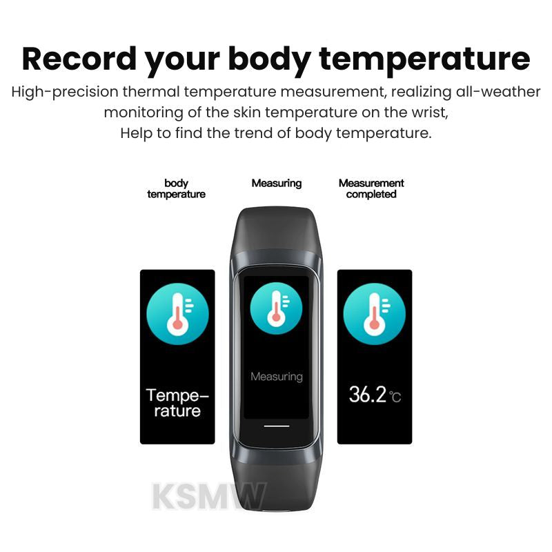 Bracelet Smart Watch for Women – Slim AMOLED Fitness Tracker Bracelet Watch with Heart Rate, SpO2, BP & Temperature Monitor, 10-Day Battery, Waterproof