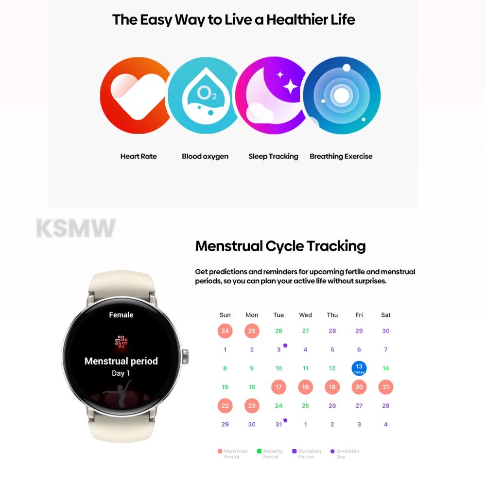 Women’s Silver Smart Watch – Slim AMOLED Smartwatch with Stainless Steel & Silicone Straps, Bluetooth Calls, Health & Fitness Tracking, Long Battery