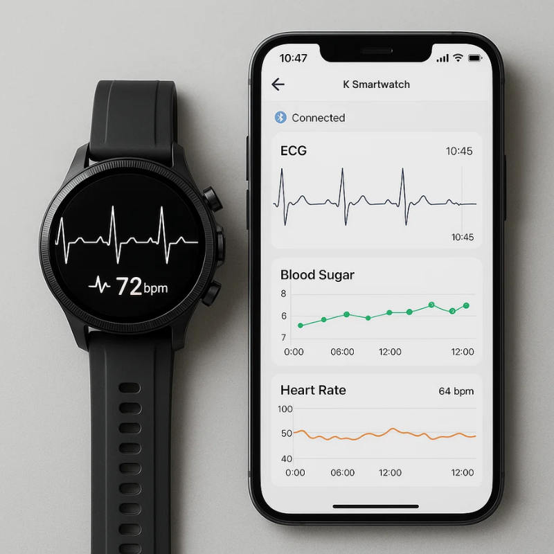 Diabetes Smartwatch with Blood Sugar Monitoring – Non-Invasive Glucose Sensor Watch