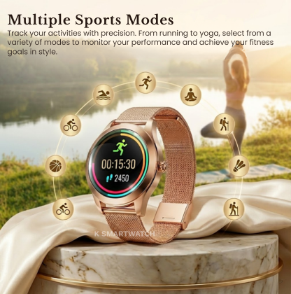 Luxe Galaxy Smartwatch for Women | Stainless Steel Smartwatch | Rose Gold/Silver
