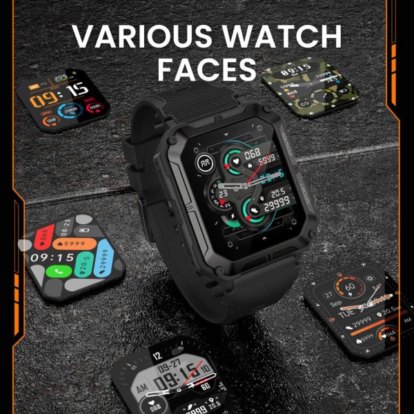 Titan Force Pro - Smart Fitness Tracker Smartwatch with Heart Rate Monitor, GPS, and Waterproof Design for Outdoor Activities and Daily Use