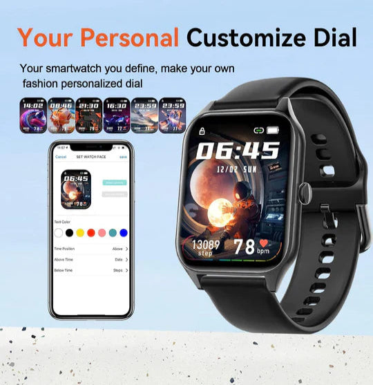 Smartwatch with Glucose Monitor – Non-Invasive Diabetes Tracker for Men & Women