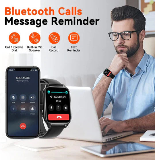 Smartwatch with Glucose Monitor – Non-Invasive Diabetes Tracker for Men & Women
