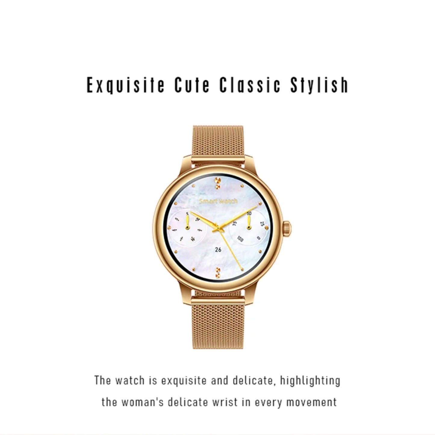 Gold Luxury Fitness MK1 Smartwach for Women