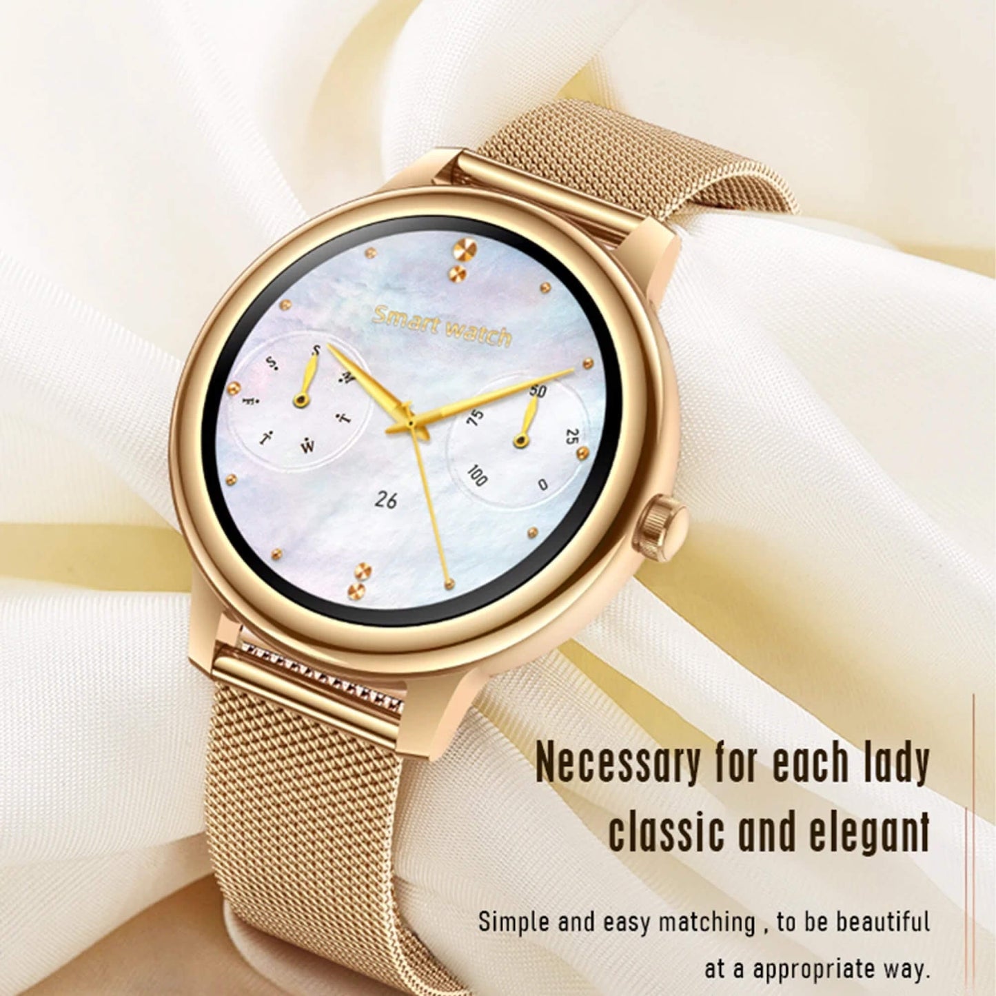 Gold Luxury Fitness MK1 Smartwach for Women