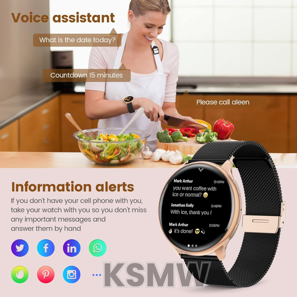 Women’s Smart Watch Sale – Best Budget Smartwatch with Bluetooth Calls, Health & Fitness Tracking, 120+ Sports Modes, Waterproof, 7–10 Day Battery Android iOS