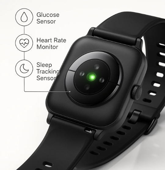 Smartwatch with Glucose Monitor – Non-Invasive Diabetes Tracker for Men & Women