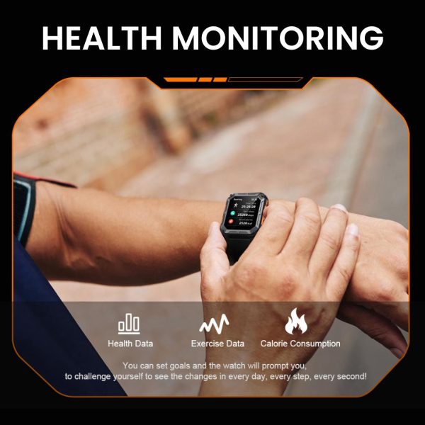 Titan Force Pro - Smart Fitness Tracker Smartwatch with Heart Rate Monitor, GPS, and Waterproof Design for Outdoor Activities and Daily Use