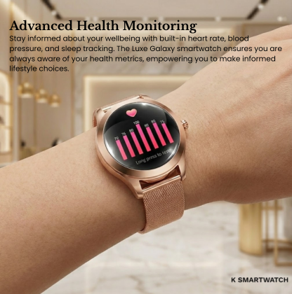 Luxe Galaxy Smartwatch for Women | Stainless Steel Smartwatch | Rose Gold/Silver