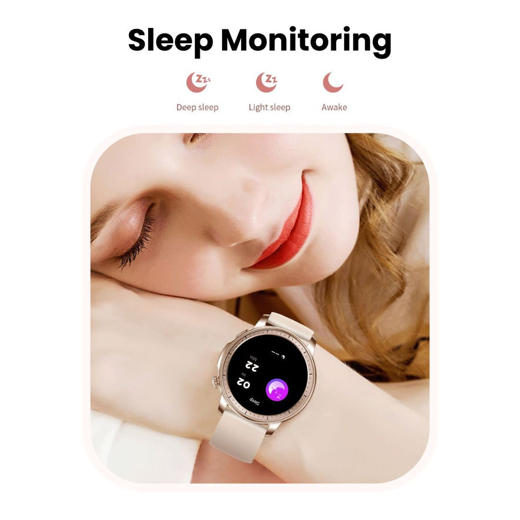 S25 2-in-1 Smartwatch | Gold Strap, AMOLED Display & Health Monitoring for Active Women