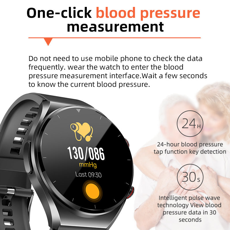 Blood Sugar & Blood Pressure Monitor Smartwatch | ECG, HRV & Heart Rate Tracking for Health Management