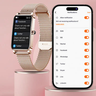 Aura Elegance Women's Smartwatch | IP68 Waterproof, Health Monitoring & Stylish Design | Ladies Exercise Watches
