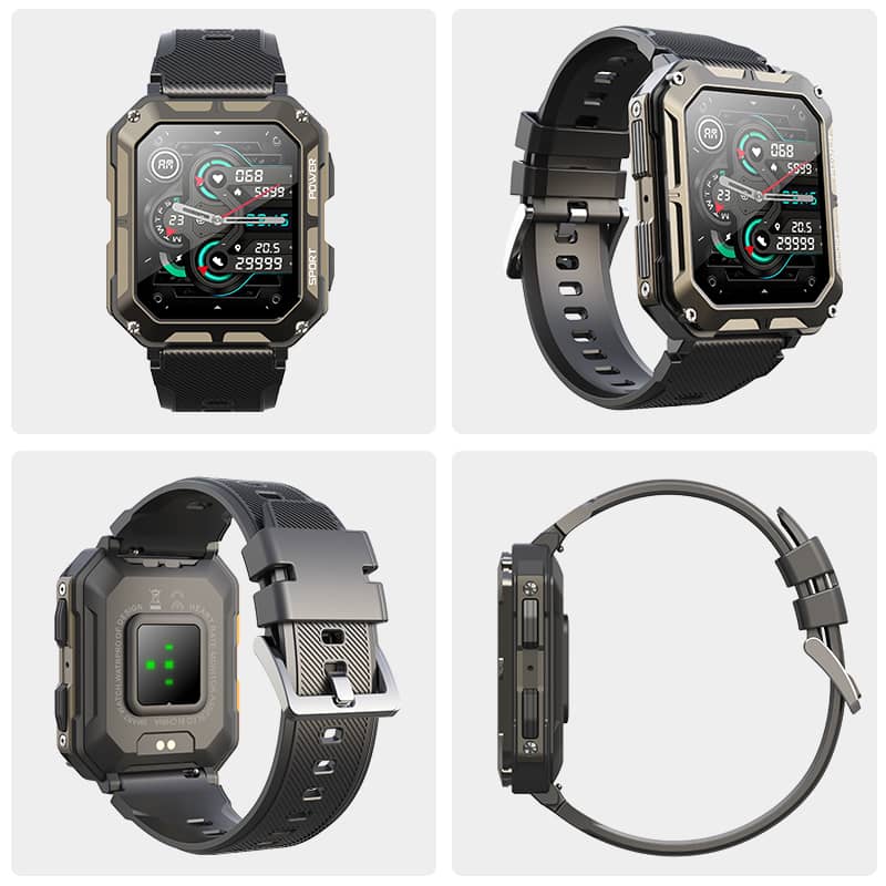 Indestructible Smartwatch for Men and Women - Waterproof Fitness Tracker with Heart Rate Monitor and GPS