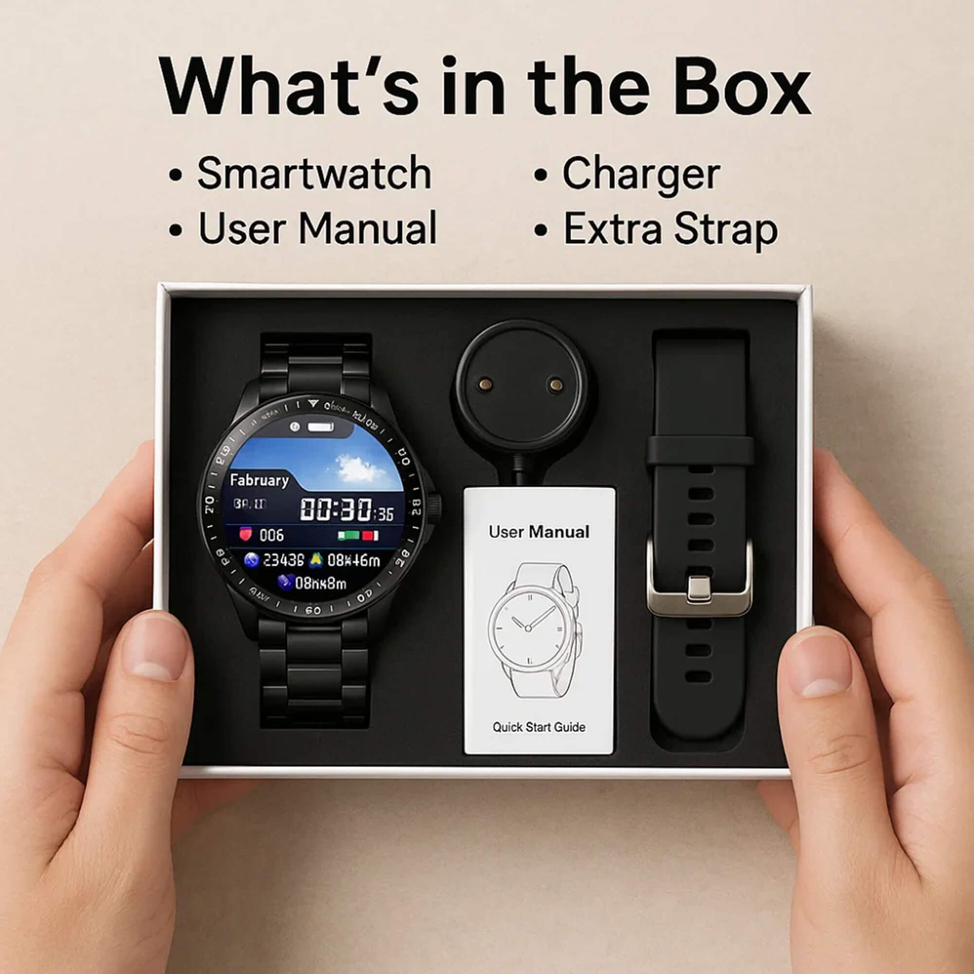 Diabetes Smartwatch with Glucose Monitoring – Non-Invasive Blood Sugar Tester for Health & Fitness